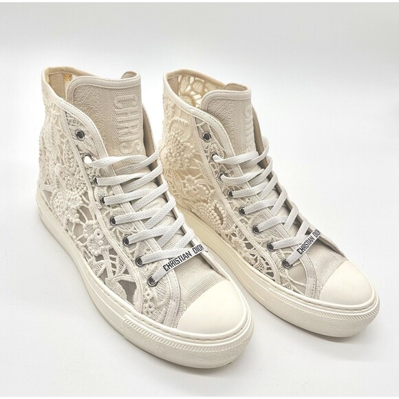 Dior walk n dior Macrame High Top Sneakers Embroidered EU 39 US 9 - Picture 1 of 12